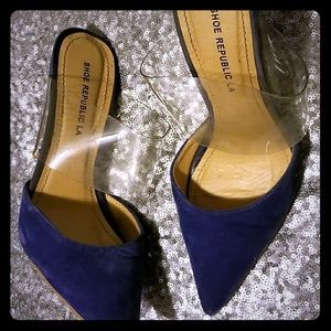 Electric blue mules